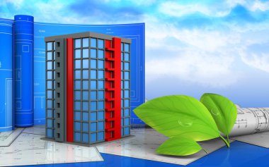  Rulo çizim ile bina 