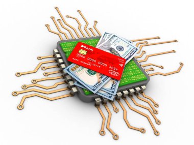 İşlemci arka plan üzerinde gösterimi