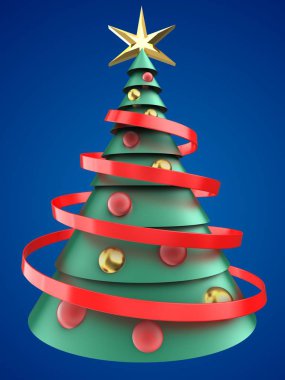 yeşil ve mavi xmas ağacı