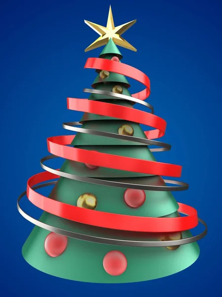 Árbol de Navidad verde y azul —  Fotos de Stock