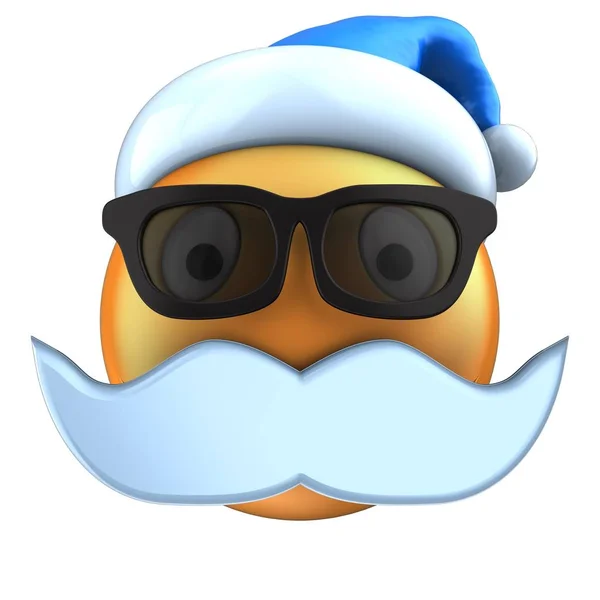 Emoticono sonrisa con sombrero de Navidad —  Fotos de Stock