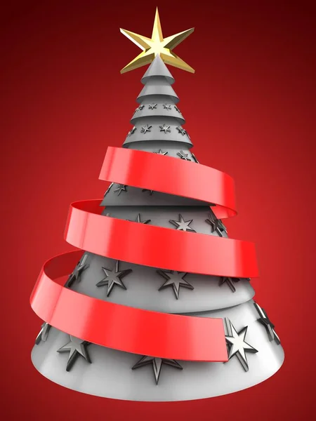 Albero di Natale bianco — Foto Stock