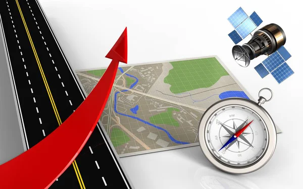  Kırmızı ok ile harita gösterimi 