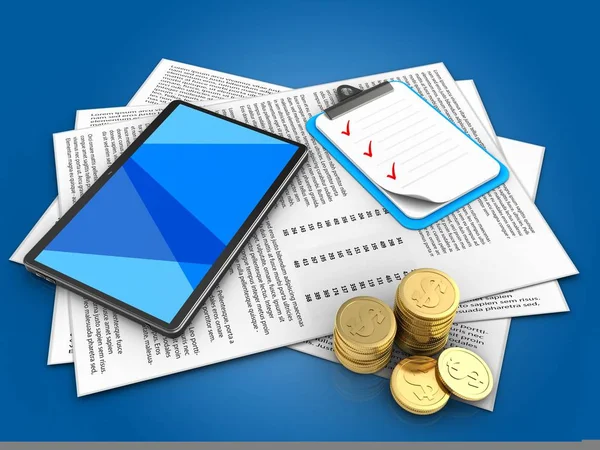 Kağıtları ve tablet bilgisayar 