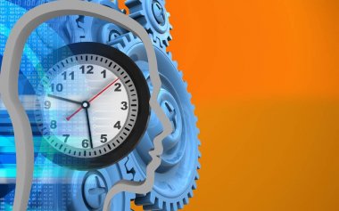  Turuncu arka plan üzerinde saat