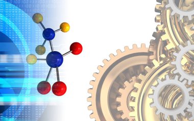 Beyaz arka plan üzerinde molekül