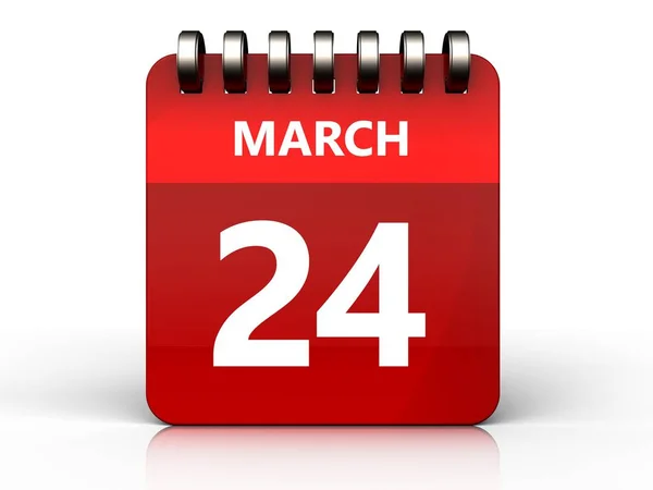 Ilustracja kalendarz 24 marca — Zdjęcie stockowe