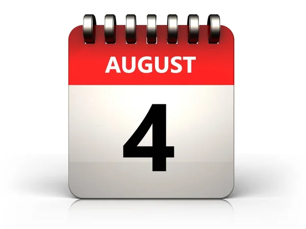 Ілюстрація 4 серпня календаря — стокове фото