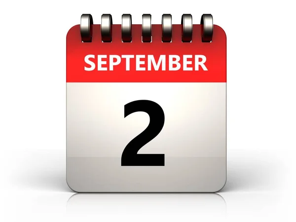 Иллюстрация календаря на 2 сентября — стоковое фото