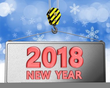 2018 işareti ile kanca vinç 