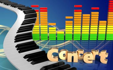 Dalga mavi arka plan piyano tuşları