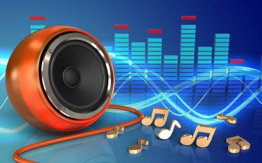 Turuncu hoparlör ses arka plan üzerinde