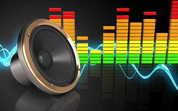 Loud speaker over sound wav — Stock Photo, Image