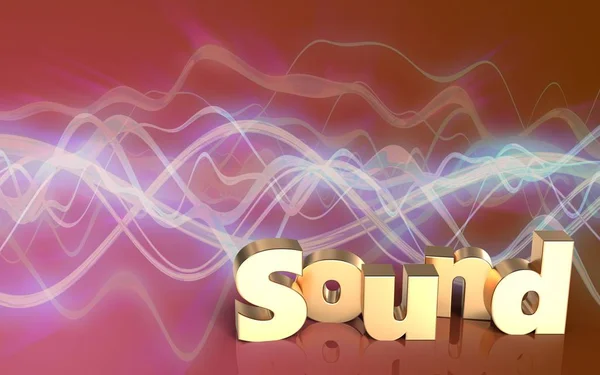 \'sound\' sign over red sound wave