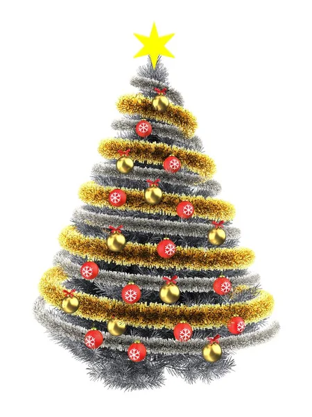 Metallic Christmas tree — Stock Photo, Image