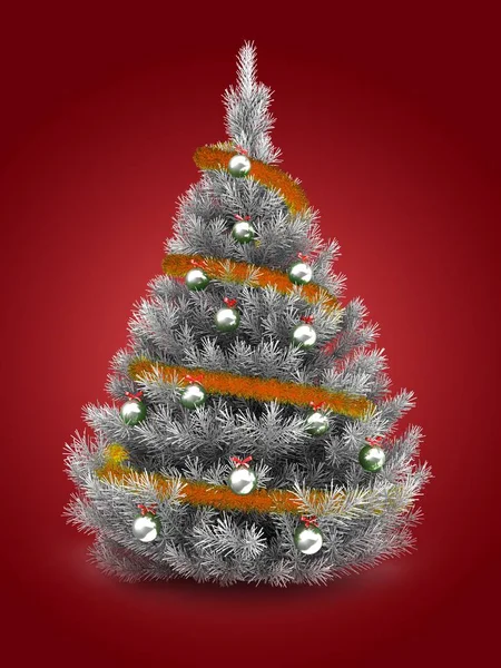 Ilustración de árbol de Navidad de plata —  Fotos de Stock