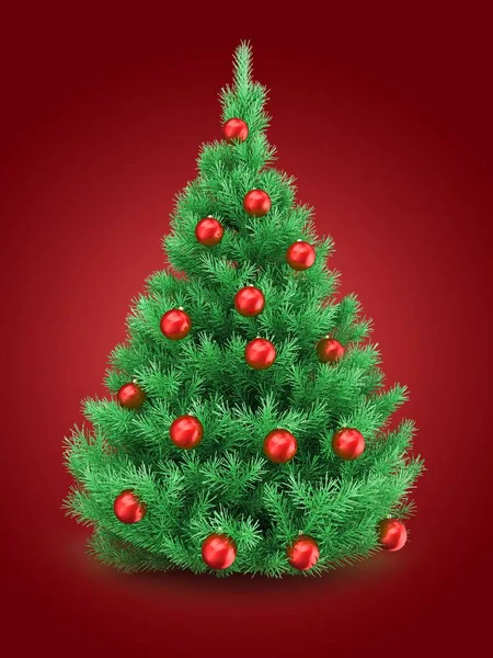 Weihnachtsbaum auf rotem Hintergrund — Stockfoto