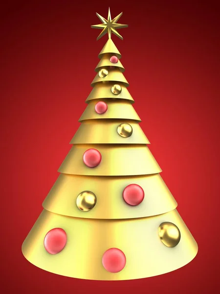 Árbol de Navidad de oro — Foto de Stock