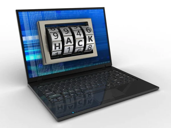 Illustration av laptop över bakgrund — Stockfoto