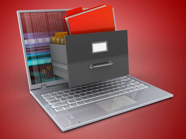 Illustration of laptop over  background — Stock Photo, Image