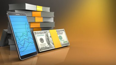  para yığını üzerinden sarı arka plan