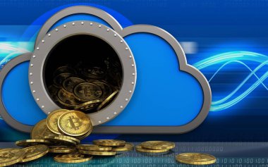  bulut bitcoins yığın ile gösteren resim 