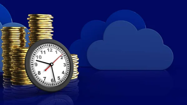 Coins over clouds background — Stock Photo, Image