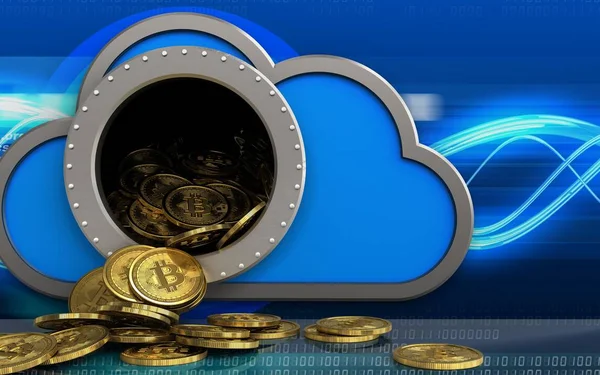  bulut bitcoins yığın ile gösteren resim 