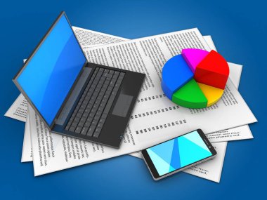  Kağıtları ve siyah dizüstü 