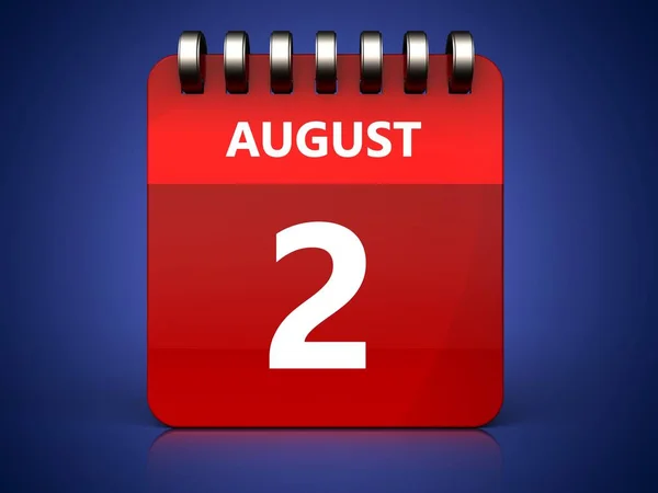 Illustration of  2 august calendar — Stock Photo, Image