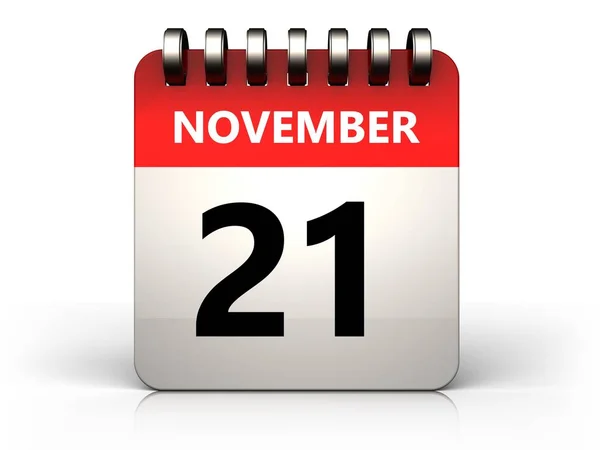 Иллюстрация 21 ноября календарь — стоковое фото