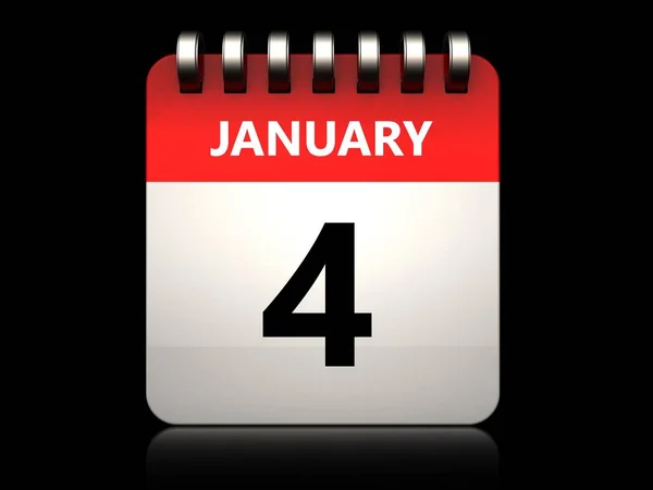 Illustration du calendrier du 4 janvier — Photo