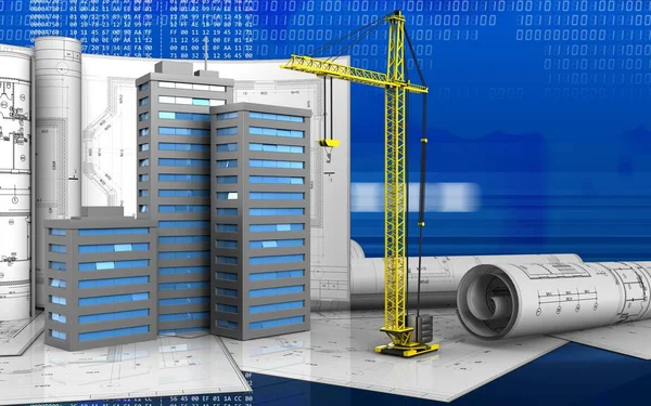 Çizimleri ile şehir binaları