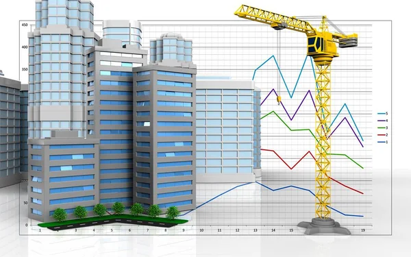 Quartiere abitativo con scena urbana — Foto Stock