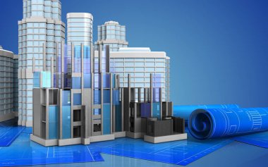  kentsel sahne ile inşaat ilerleme