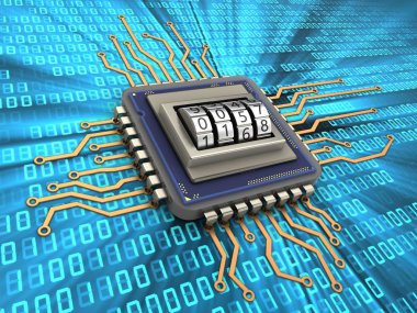  İşlemci dijital arka plan üzerinde 
