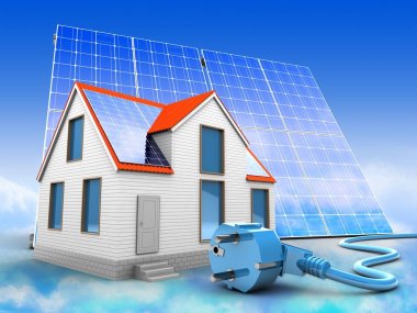  ev gökyüzü arka plan üzerinde