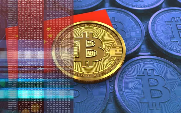 bitcoin arka plan üzerinde gösterimi