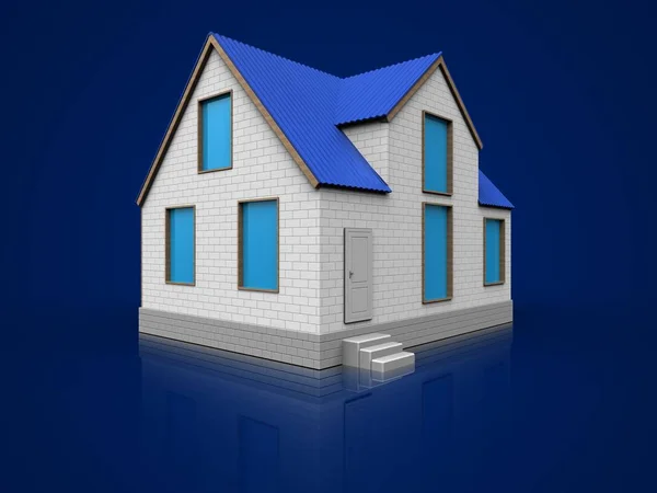 暗い青色の背景以上のホーム — ストック写真