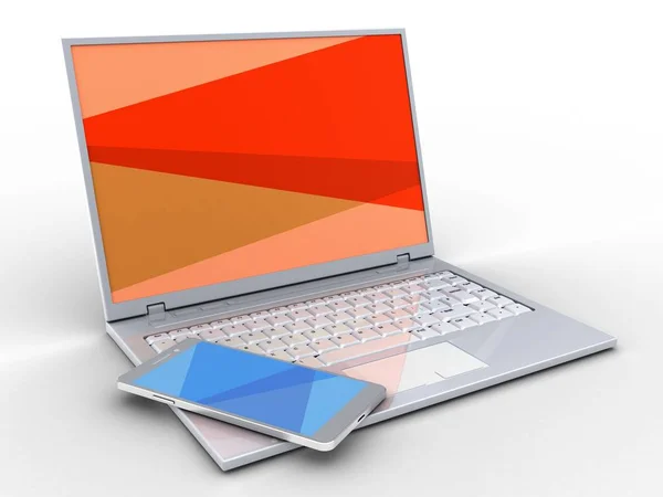 Illustratie van de laptop op achtergrond — Stockfoto