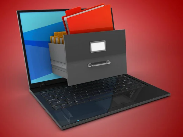 Illustration of laptop over  background — Stock Photo, Image