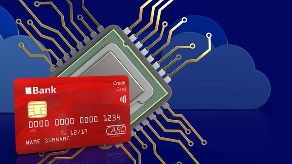 cpu illüstrasyon bulutlar üzerinde