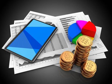 İş çizelgeleri ve tablet bilgisayar 