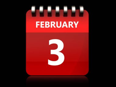 3 Şubat takvim gösteren resim