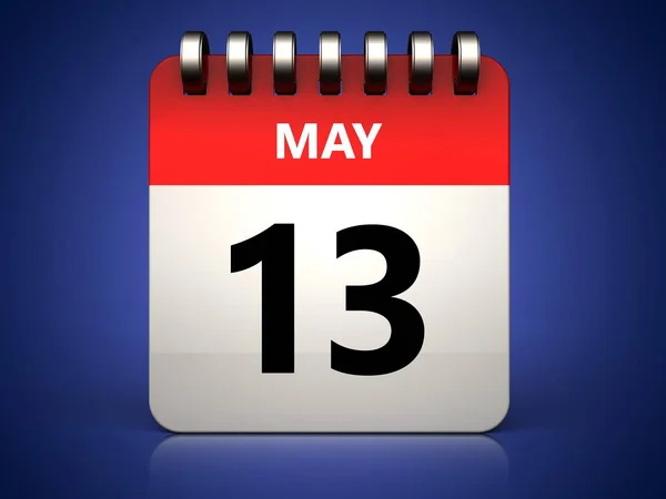 Иллюстрация 13 мая календарь — стоковое фото