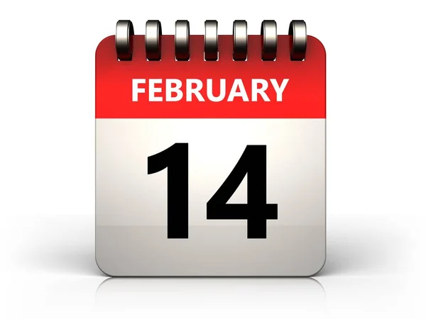 Illustrazione del 14 febbraio calendario — Foto Stock