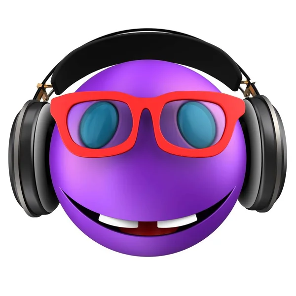 Sonrisa emoticono violeta — Foto de Stock