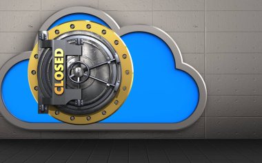 kapalı kasa kapısı ile bulut 