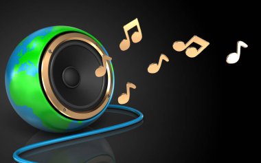 Dünya küre hoparlör çizimi