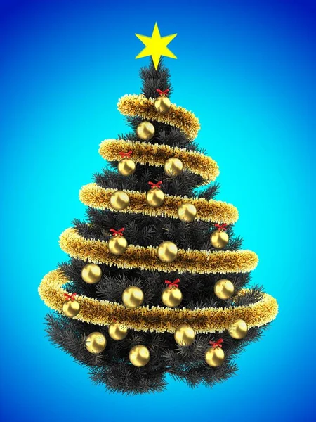 Gray Christmas tree — Stock Photo, Image